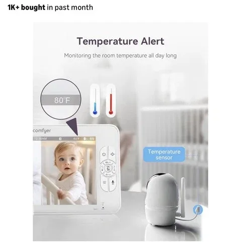 Comfyer 7 HD Baby Monitor 2 Cams New Open Box image indicator(7)
