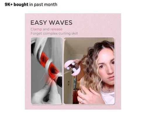 TYMO ROVY 1” Hair Waver Pink image indicator(4)