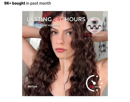 TYMO ROVY 1” Hair Waver Pink image indicator(9)