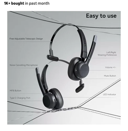 LEVN Bluetooth 5.2 Trucker Headset - photo 4