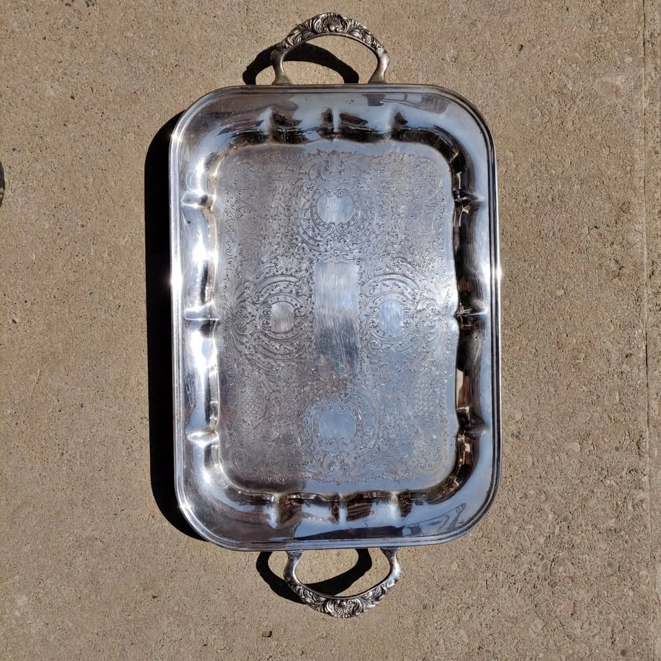 Antique Silver Serving Tray