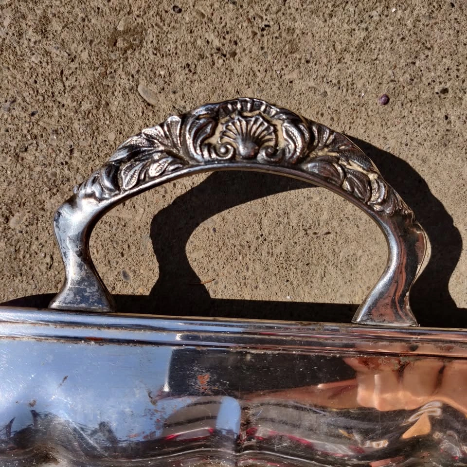 Antique Silver Serving Tray - photo 3