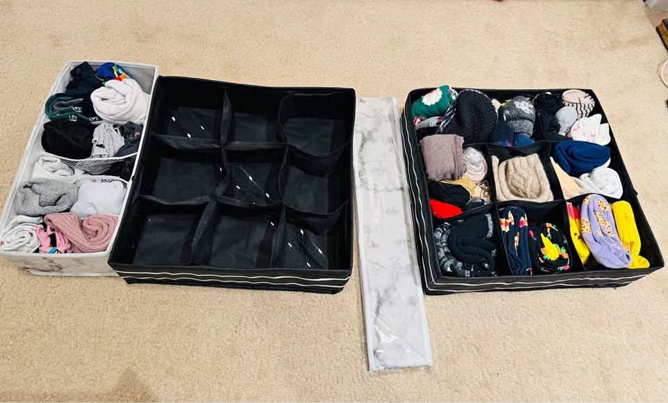 Set of 4 Closet Organizers – Multi-Section, Washable