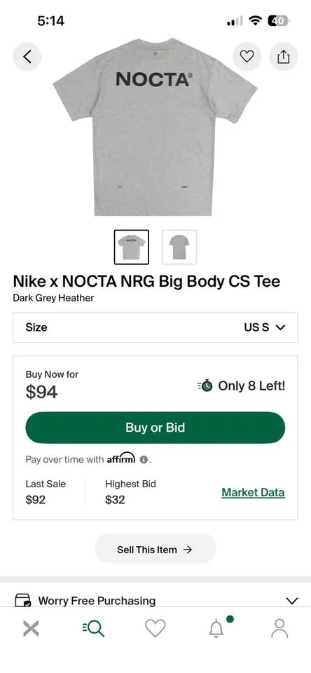 Nocta Nike T shirt (men’s small) image indicator(4)