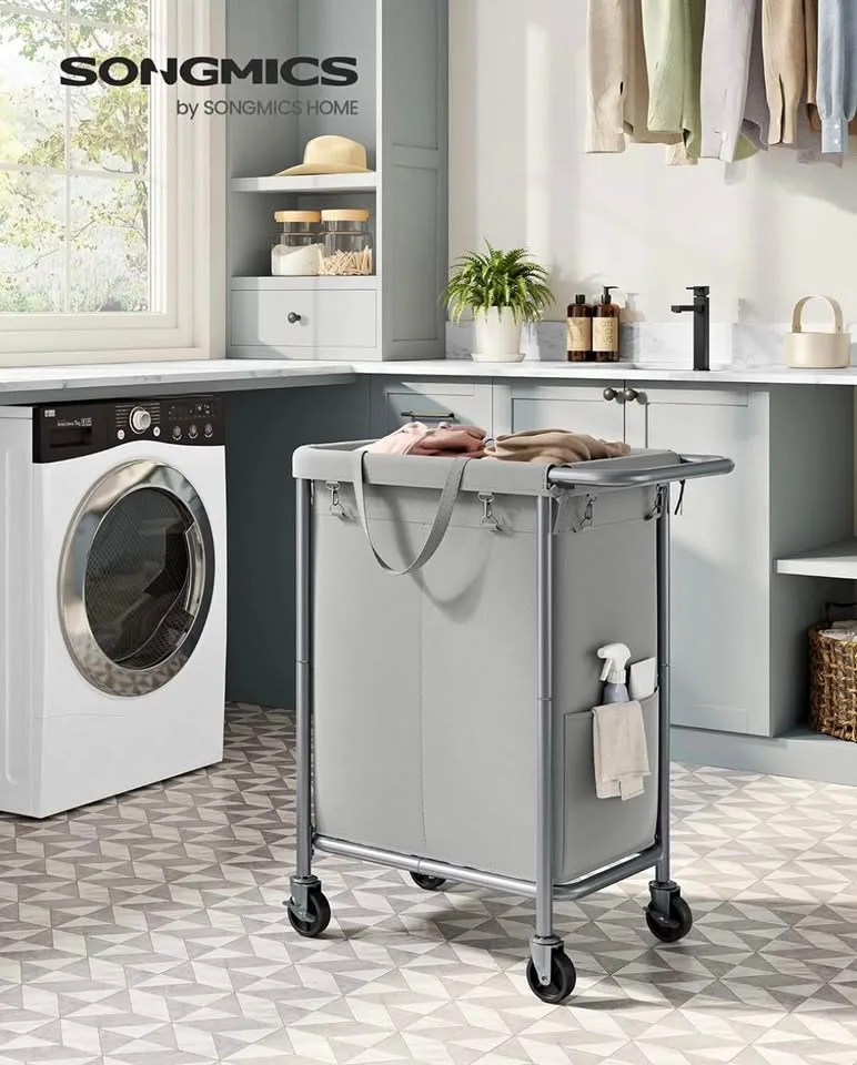 NEW SONGMICS Laundry Basket with Wheels - 140L