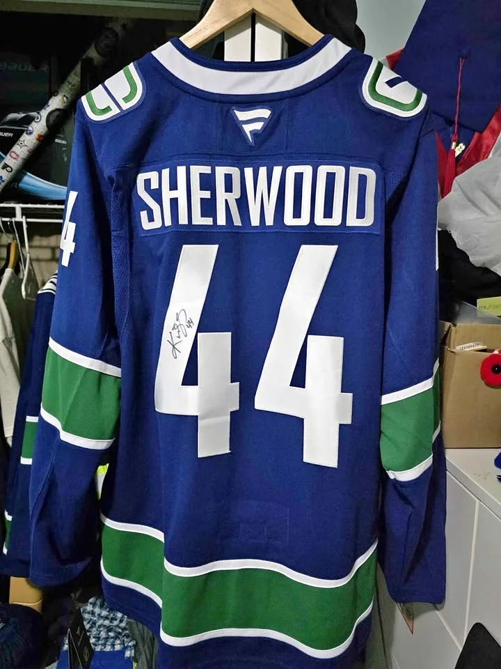 SIGNED Vancouver Canucks #44 Kiefer Sherwood Jersey