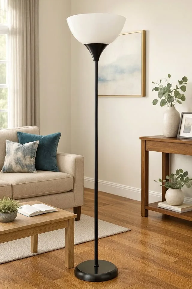 Tall Black Floor Lamp – Great Condition!
