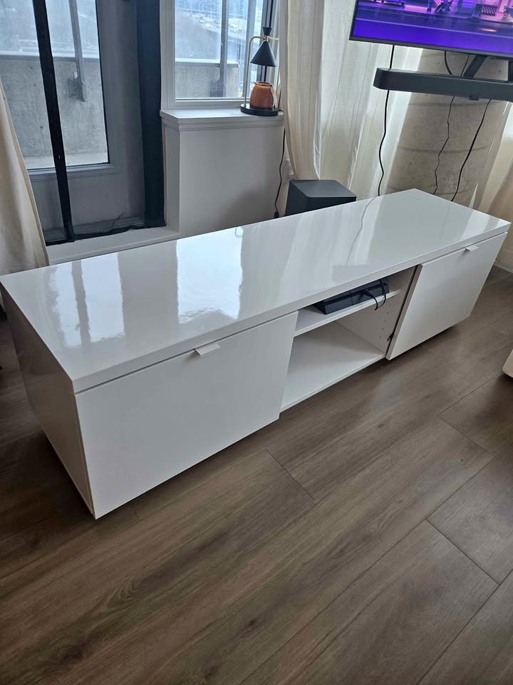 IKEA BYAS TV STAND WHITE