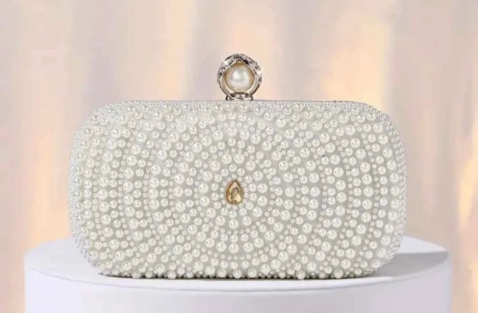 Brand new sparkling and charming pearl evening party bag