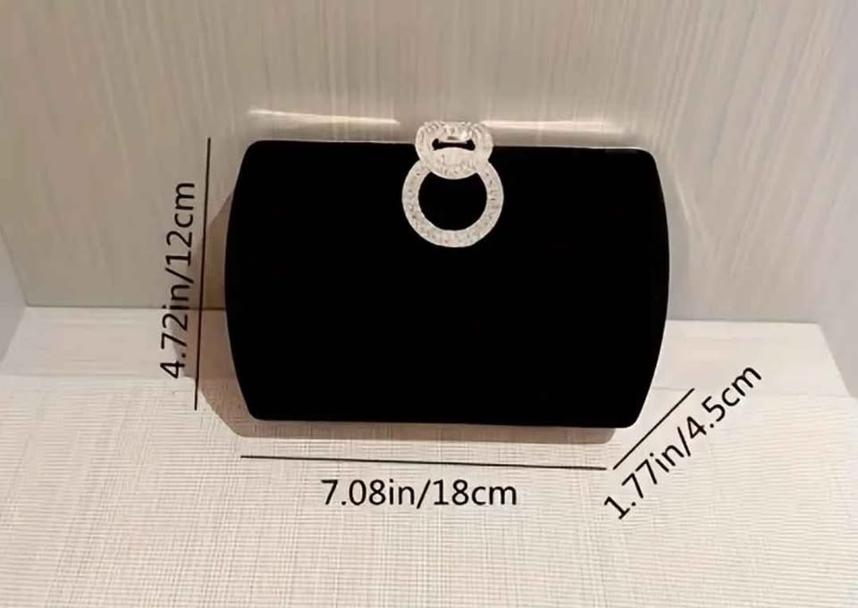 Brand new luxury black velvet women party clutch purse - photo 2