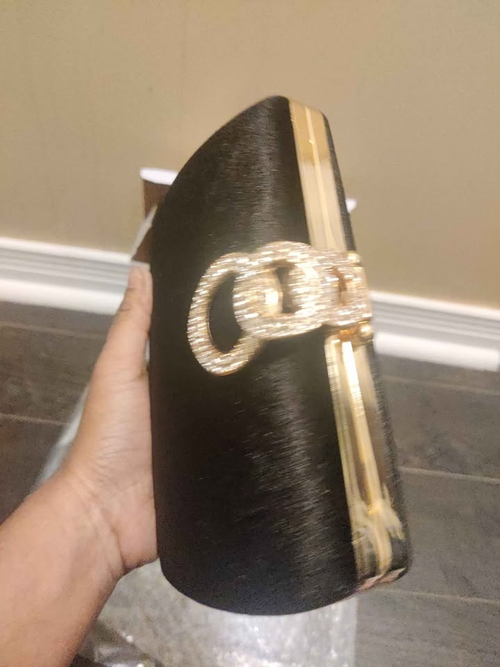 Brand new luxury black velvet women party clutch purse - photo 5