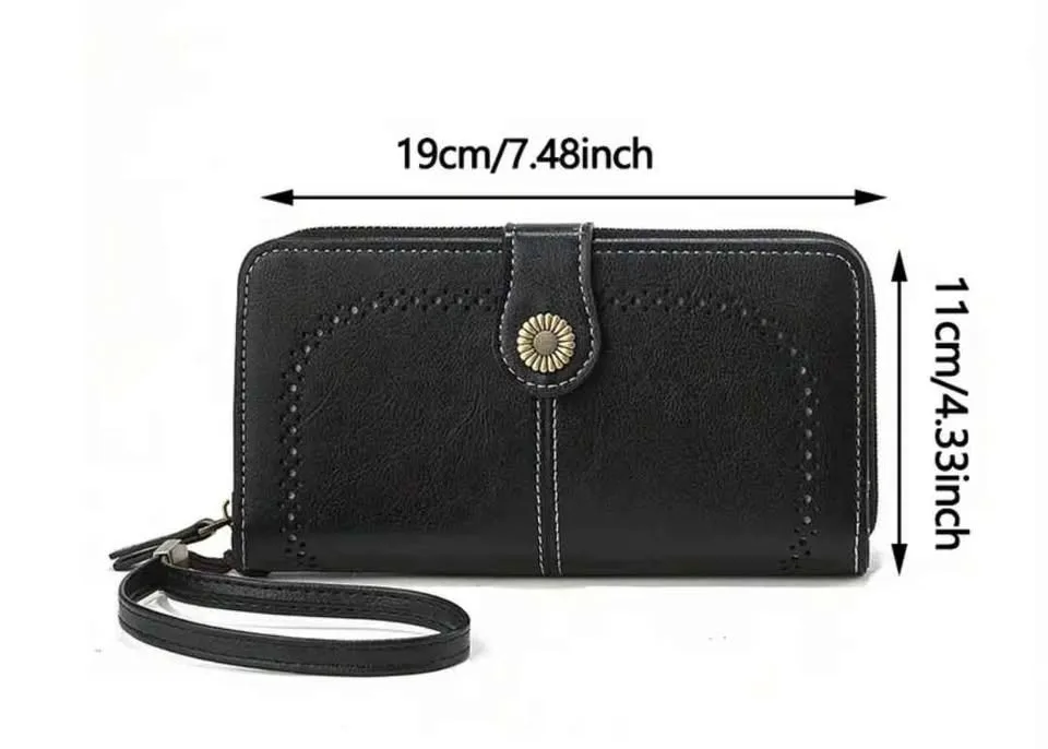 Brand new stylish black wallet for women image indicator(3)