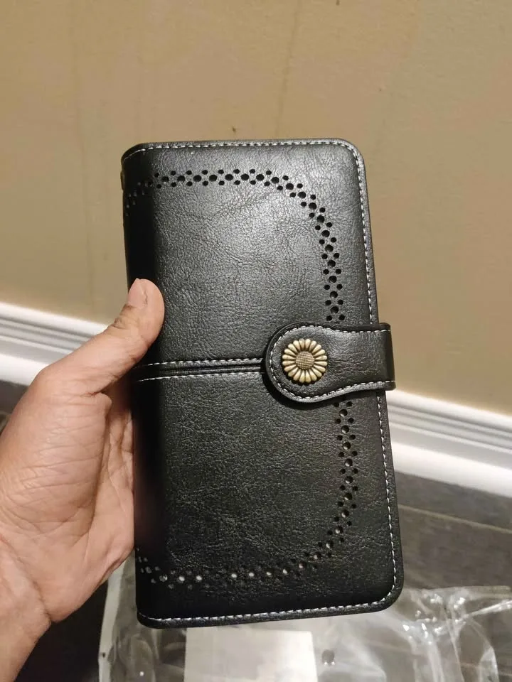 Brand new stylish black wallet for women image indicator(4)