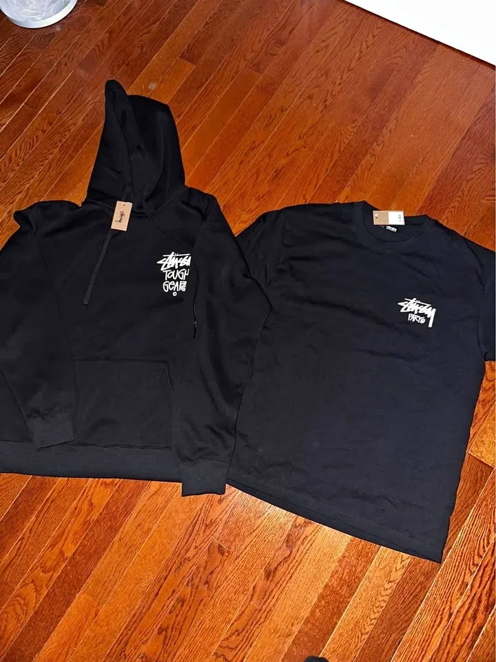Stussy Paris T-Shirt and Tough Gear Hoodie