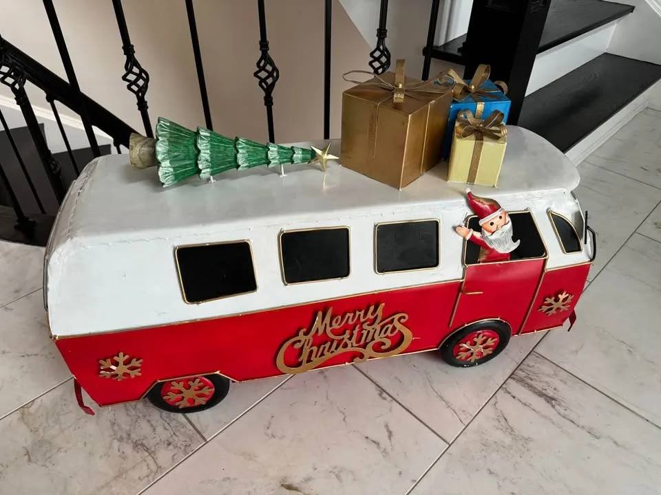 Xmas Large Metal Retro Christmas Bus Decor  $85 image indicator(3)