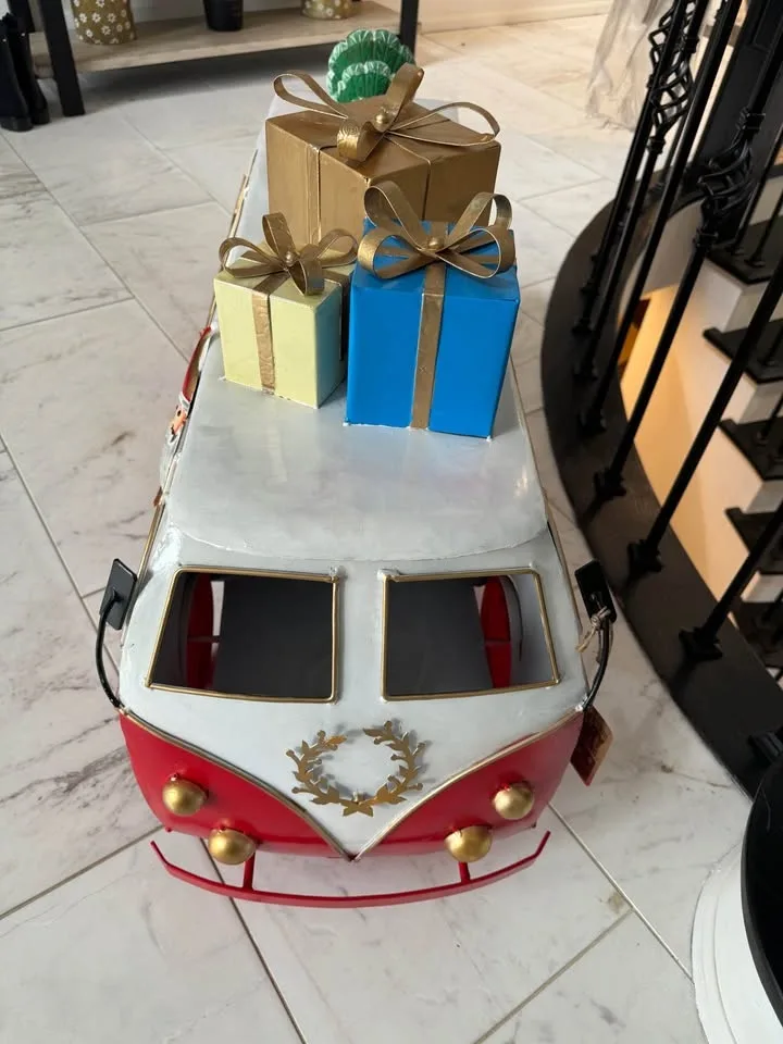 Xmas Large Metal Retro Christmas Bus Decor  $85 image indicator(4)