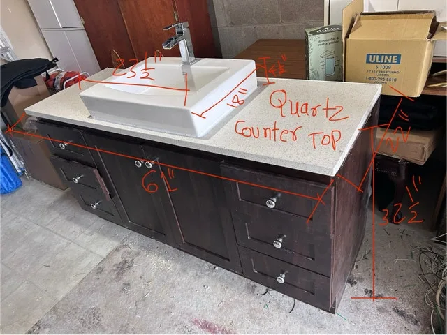 Washroom Vanity with Quartz counter top