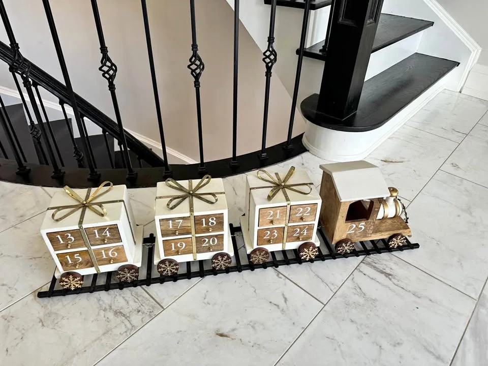 Xmas Wood Train Advent Calendar $100