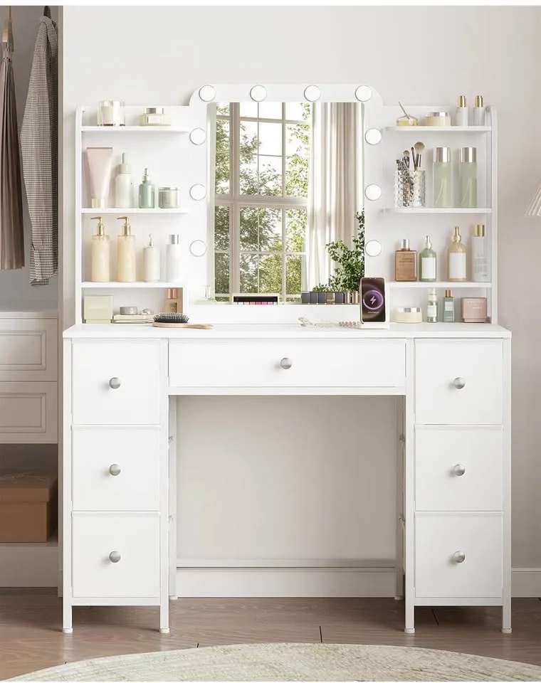 Brand New - Vanity Desk with Light 3-Color LED image indicator(4)