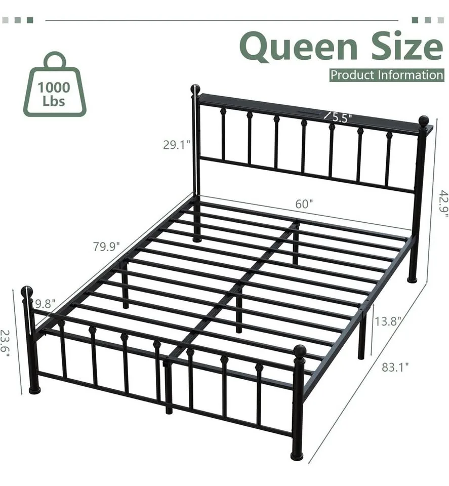 Brand New - Queen Size Bed Frame with Headboard and Footboard image indicator(2)