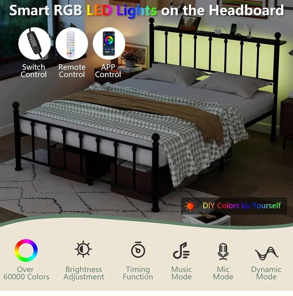 Brand New - Queen Size Bed Frame with Headboard and Footboard image indicator(3)