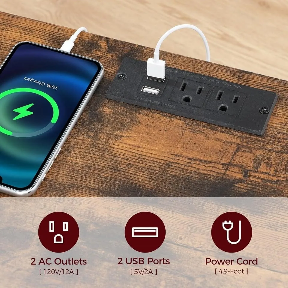 Floating TV Stand with Power Outlet, Wall-Mounted - Brand New in image indicator(4)