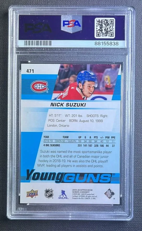 2019-20 Upper Deck Young Guns Nick Suzuki PSA 10 #471 image indicator(2)
