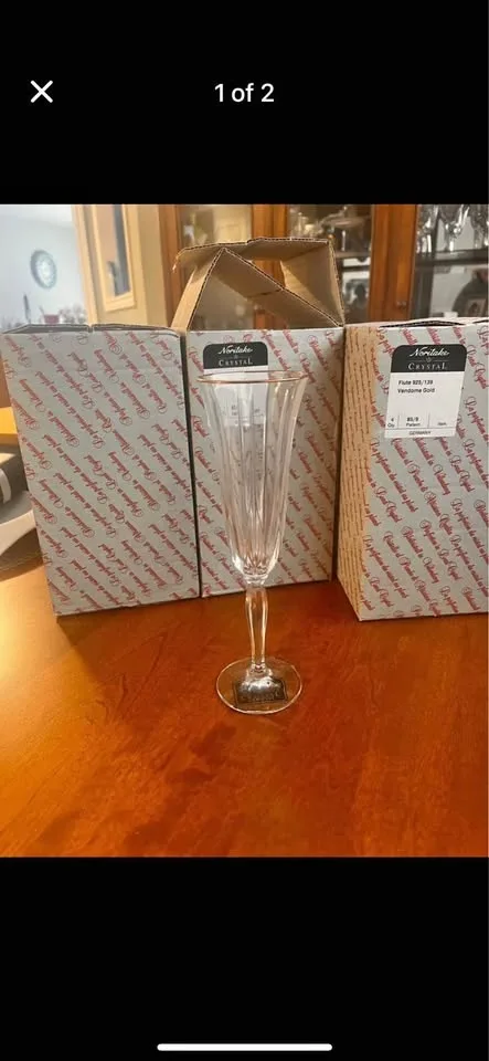 Crystal champagne glasses