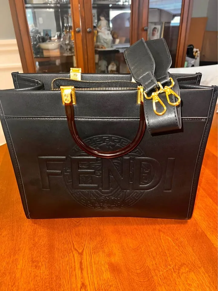 Genuine leather tote bag