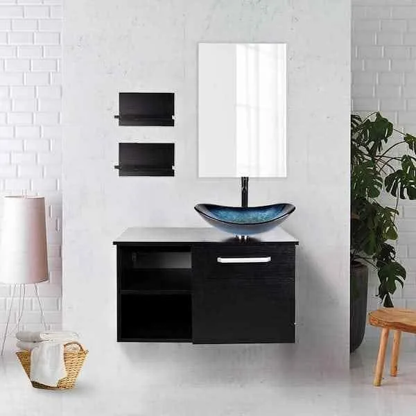 New in Box. 28in Floating Vanity Cabinet with Mirror thumbnail