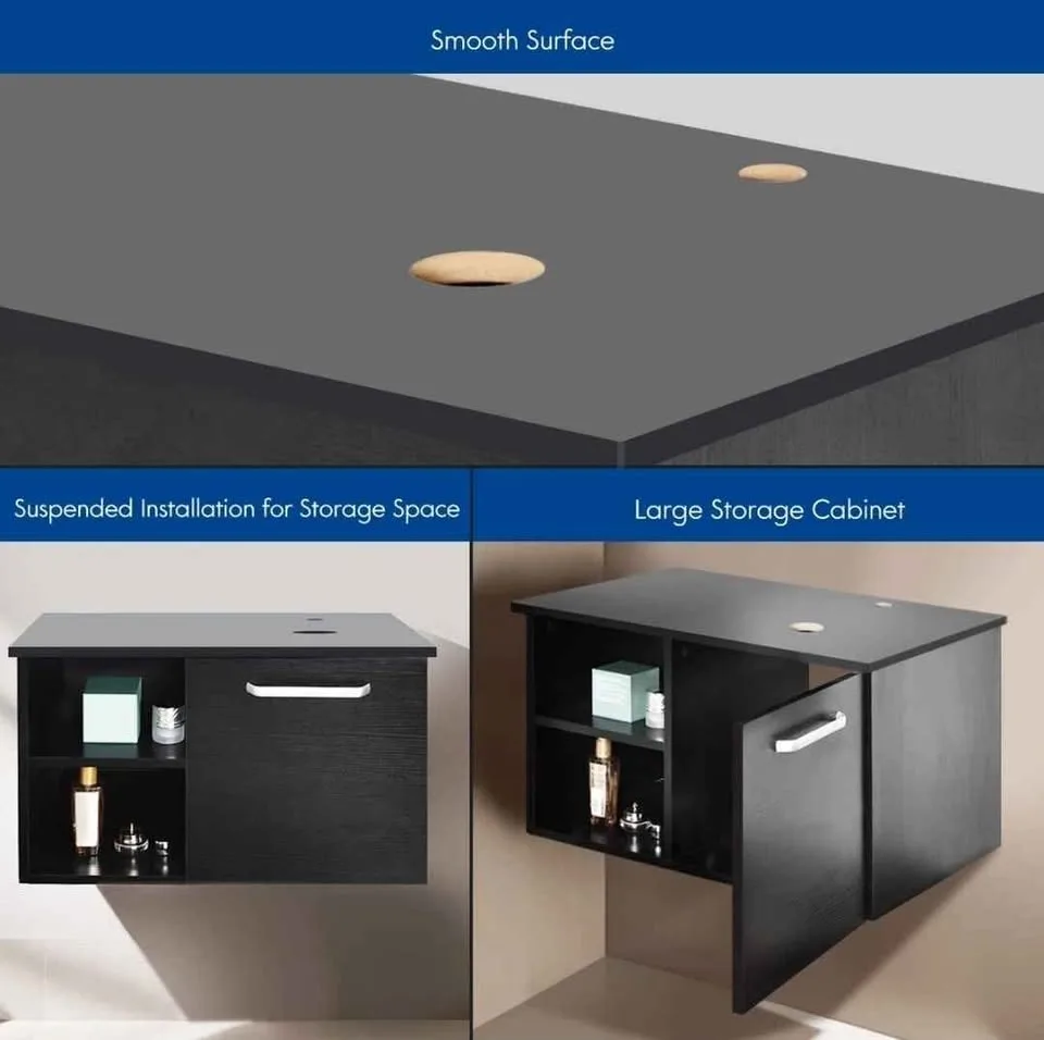 New in Box. 28in Floating Vanity Cabinet with Mirror image indicator(6)