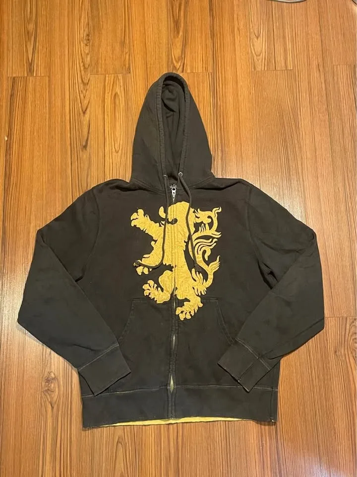 Vintage Unique Brown and yellow Zipup