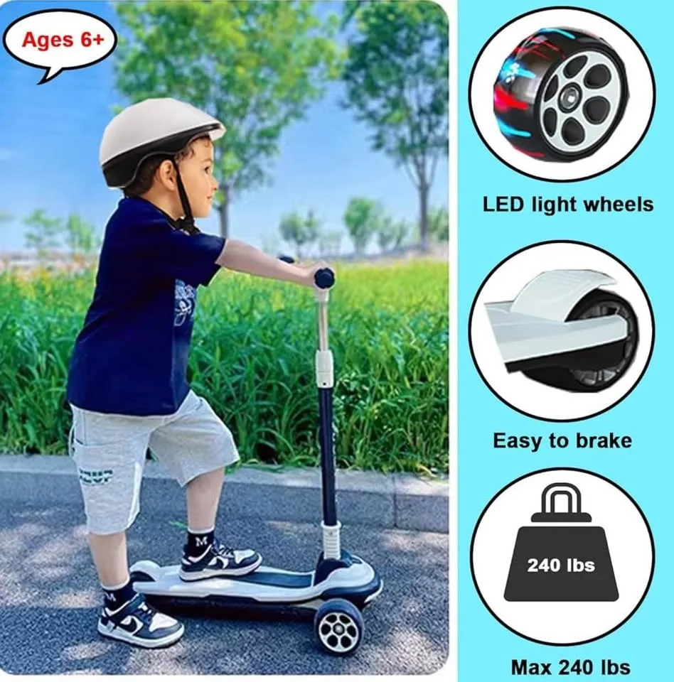 Kids Kick Scooter – Adjustable, Foldable, LED Wheels image indicator(5)