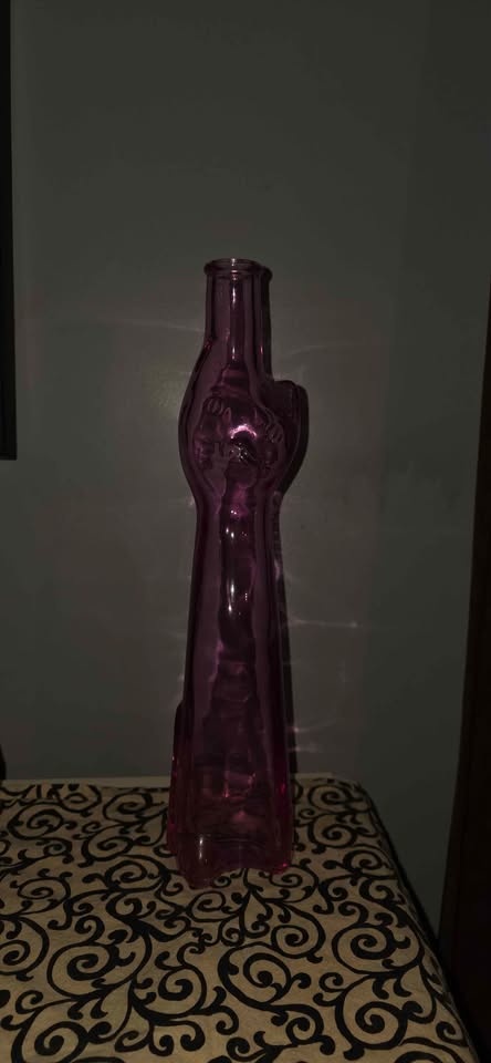 Vintage Moselland Pink Cat Riesling glass bottle/decanter - photo 2