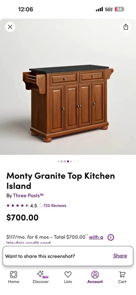 Granite Countertop Kitchen Island