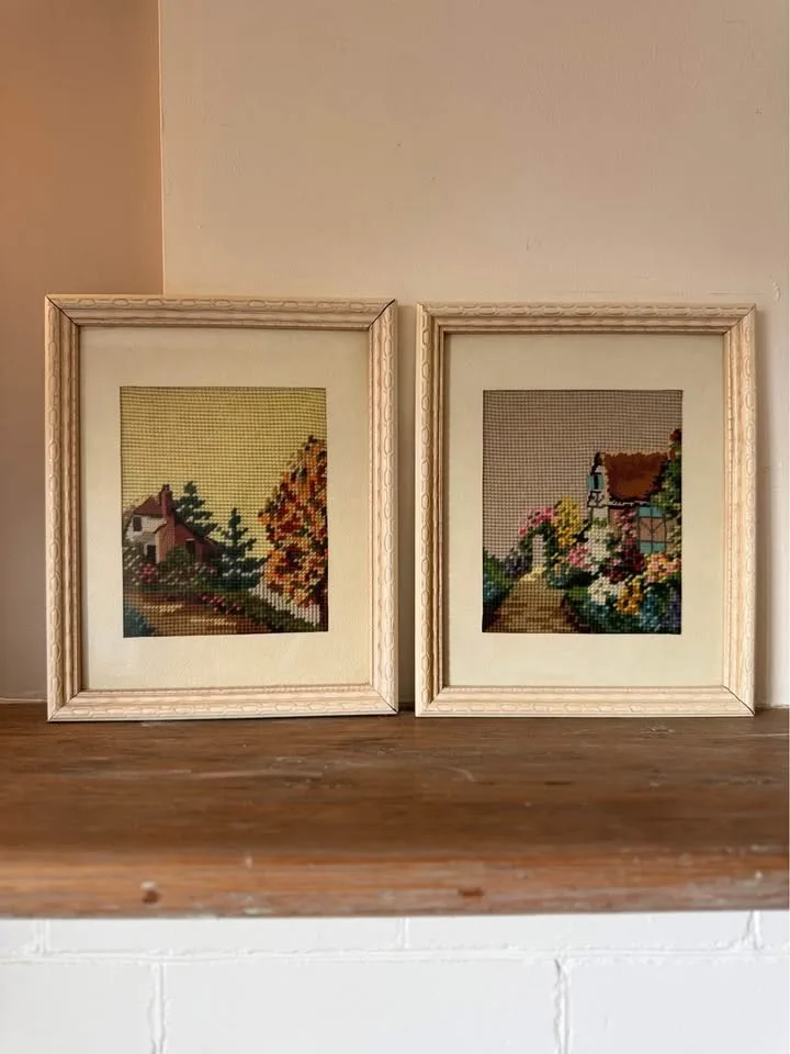 Vintage Four Seasons Needlepoint Art Set image indicator(6)