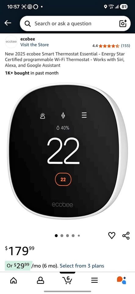New New 2025 ecobee Smart Thermostat Essential