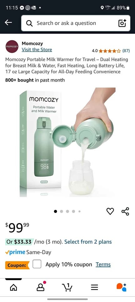New Momcozy Portable Milk Warmer for Travel