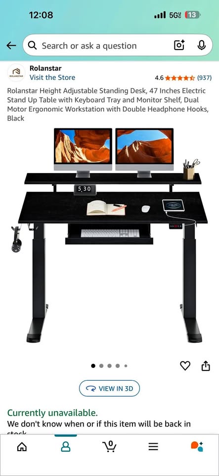 Good condition black standing desk