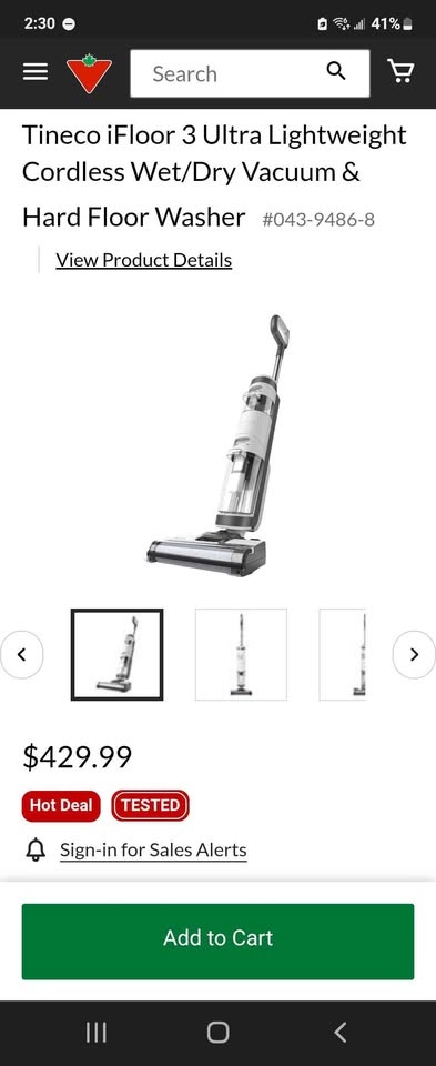 Like New Tineco iFloor 3 Ultra Lightweight Cordless Wet/Dry Vac - photo 2