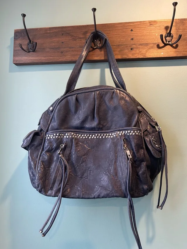 Jason Wu Distressed Blue Leather Hobo Bag