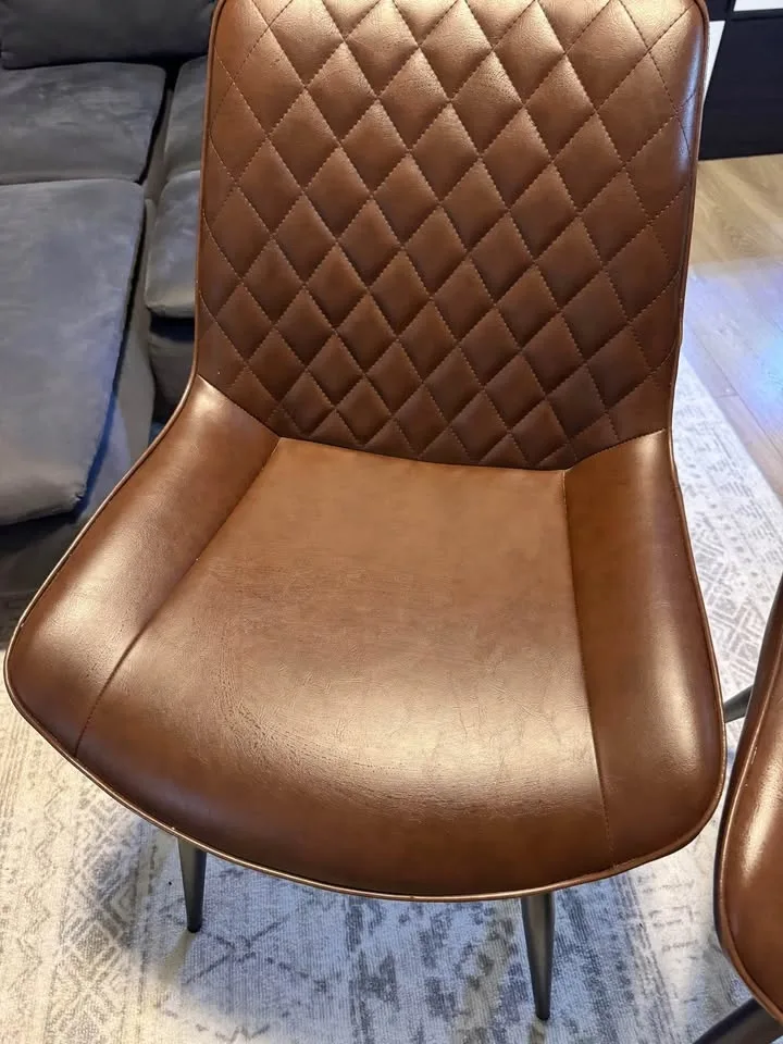 Pair of Dining chairs high quality leather upholstered image indicator(3)