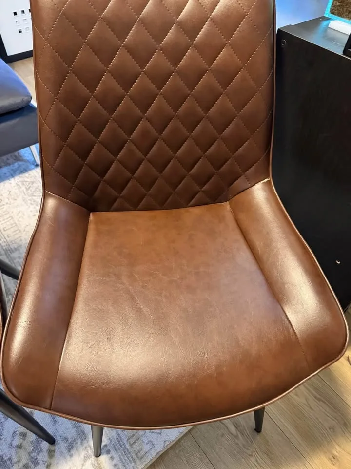 Pair of Dining chairs high quality leather upholstered image indicator(4)