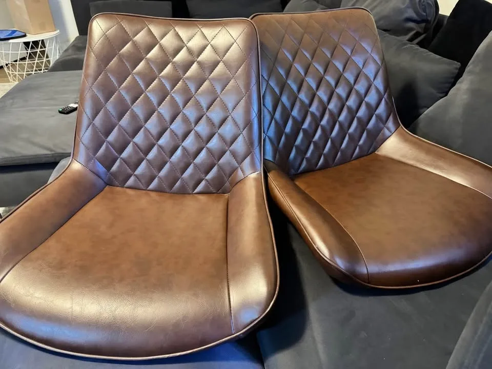 Pair of Dining chairs high quality leather upholstered image indicator(5)