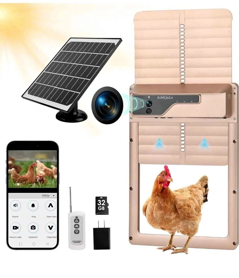 NEW - Automatic Chicken Coop Door with HD 1080P Camera