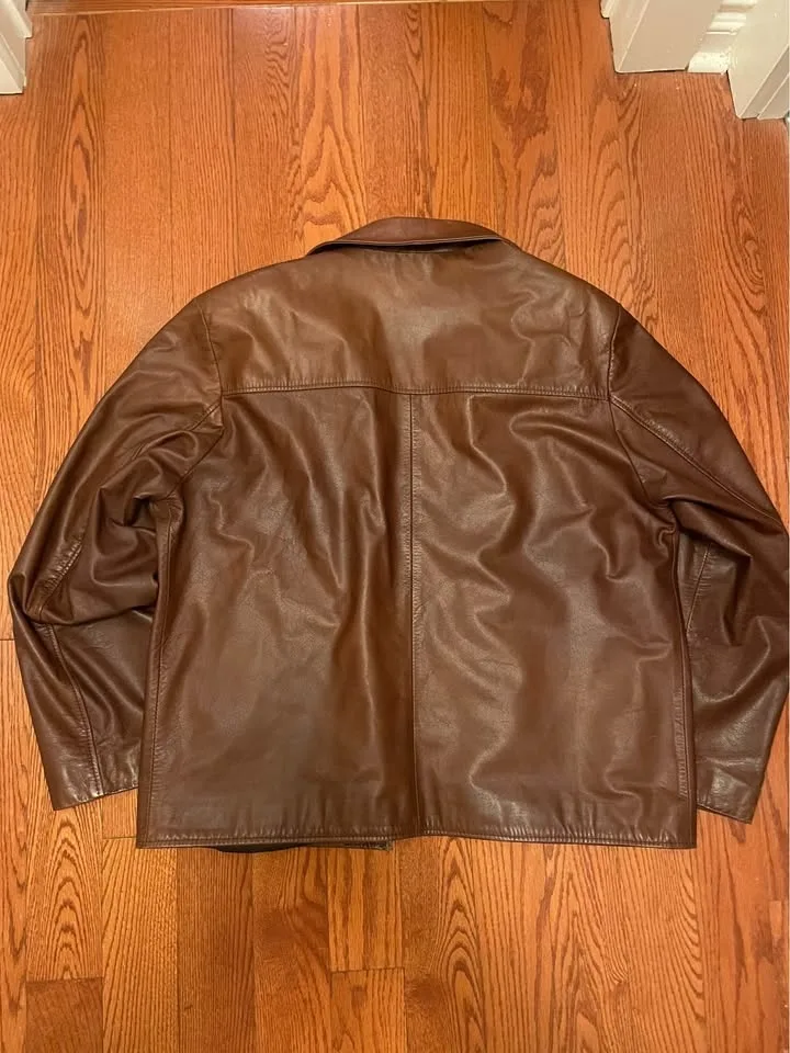 Men’s Brown Leather Jacket image indicator(2)