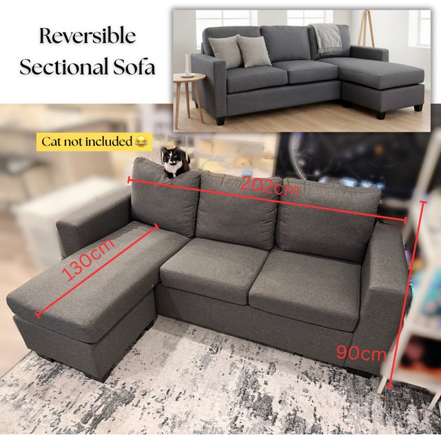 Reversible L-Shape Sofa Grey - photo 2