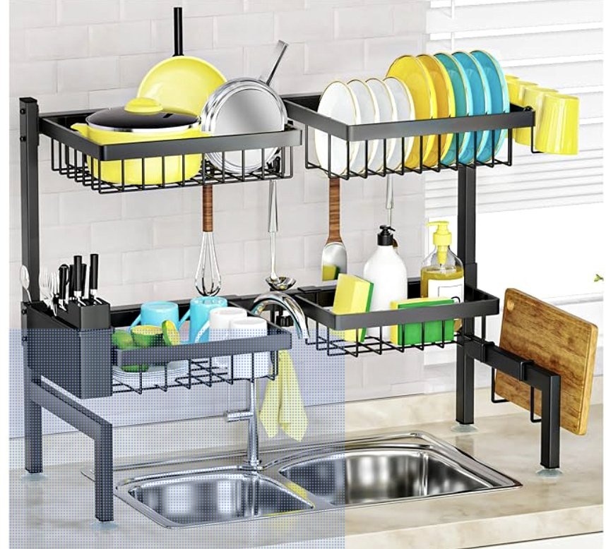 Over-the-Sink Dish Drying Rack – Adjustable 2-Tier (Like New!)