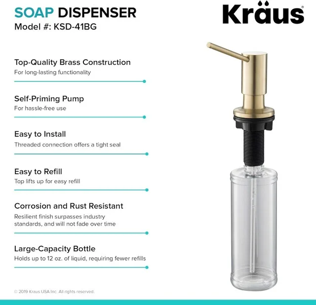 (New) KRAUS Kitchen Soap and Lotion Dispenser
