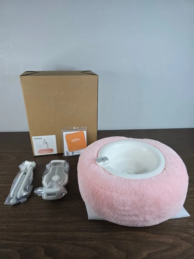 (New) Tablet Stand Pillow – Pink Plush with Snack Bowl